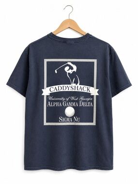 Alpha Gamma, delta navy blue comfort, color shirt size small